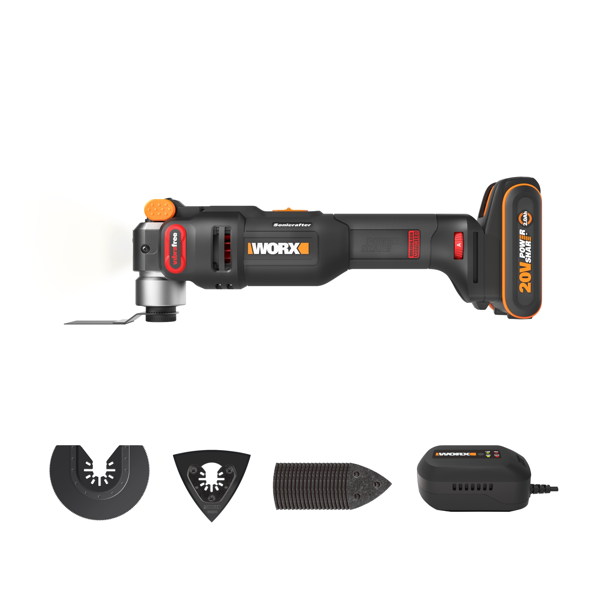 Worx WX698 - Multiherramienta Sonicrafter® BL NITRO 20V (1bat 2,0Ah)